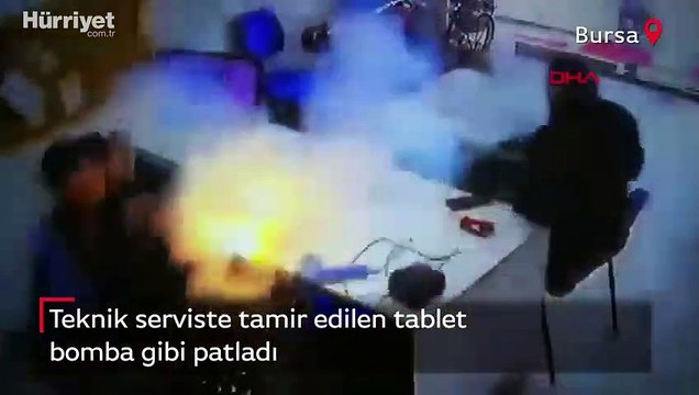 Tamir ettiği tablet bomba gibi patladı