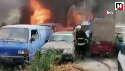 Kullanılmayan otoparkta yangın