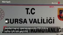 Jandarmanın operasyonunda 135,5 litre sahte içki ele geçirildi