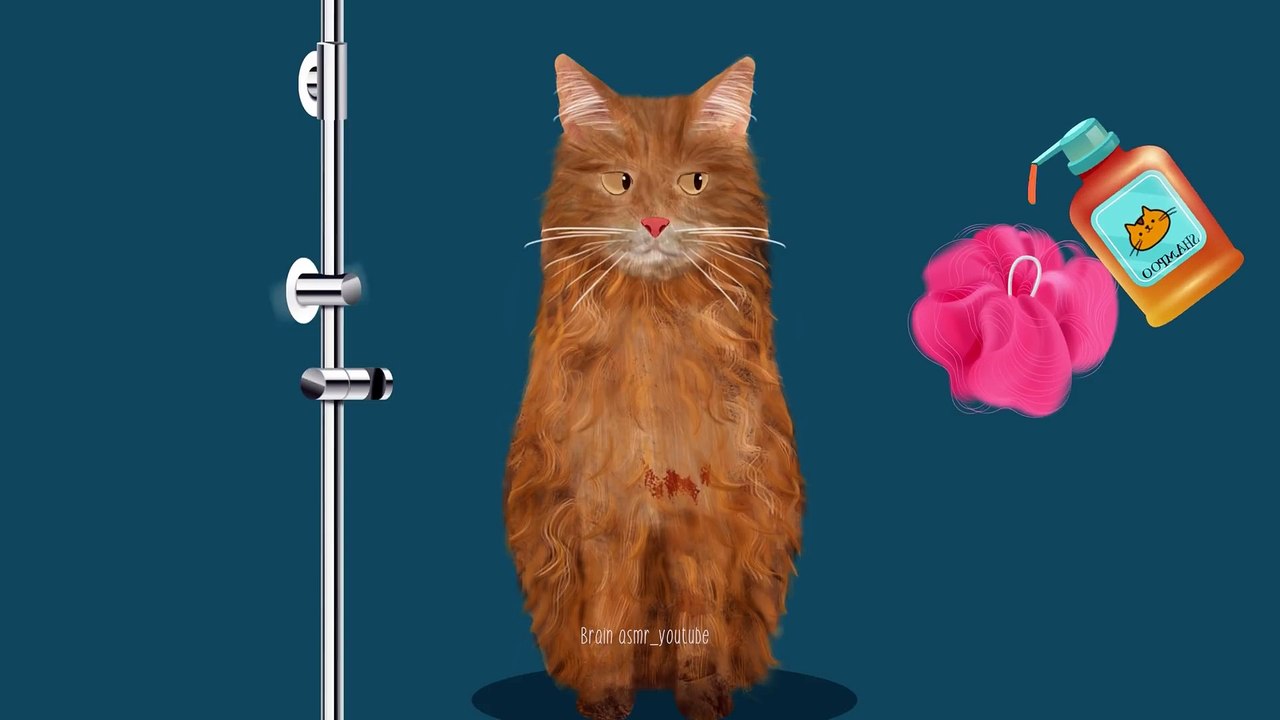 Rescue_poor_cat_animation___Ear_cleaning___ASMR_pet_relaxing