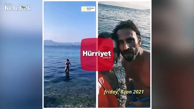 Özge Özpirinçci-Burak Yamantürk ocak ayında denize girdi