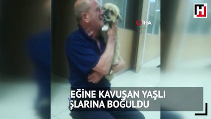 Çalınan köpeğine böyle kavuştu