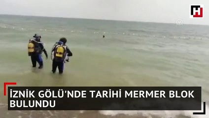 İznik Gölü'nde tarihi mermer blok bulundu