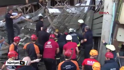 Bursa'da inşaat göçtü: 2 Yaralı
