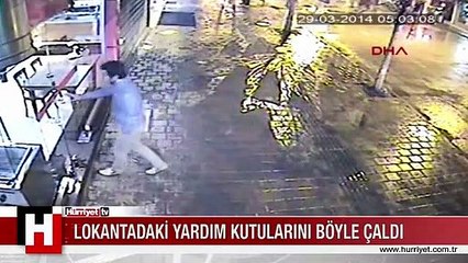 Yardım kutularını böyle çaldı