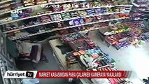 Market kasasından para çalarken kameraya yakalandı