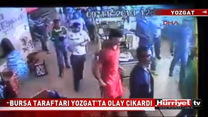 BURSASPOR TARAFTARI YOZGAT'TA OLAY ÇIKARTTI