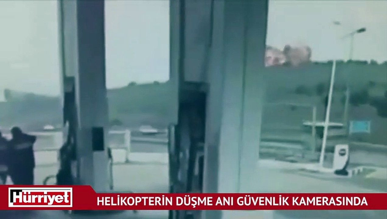 Helikopterin düşme anı güvenlik kamerasında