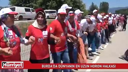 Bursa'da dünyanın en uzun horon halkası denemesi yapıldı