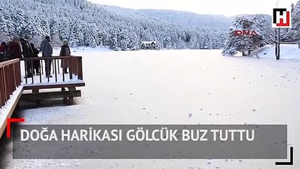 Doğa harikası Gölcük buz tuttu
