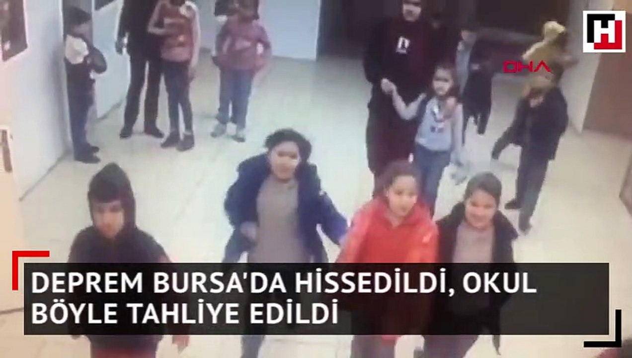 Deprem Bursa'da hissedildi, okul böyle tahliye edildi