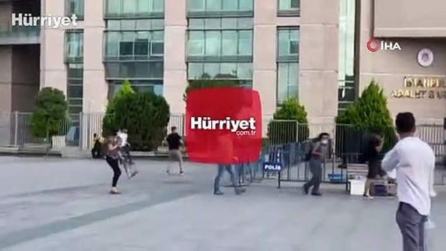 Çağlayan Adliyesi önünde çatışma anları kamerada