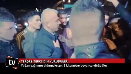Vatandaşlar teröre tepki için yürüdü