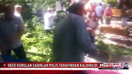 KUĞULU PARK'TAKİ EYLEMCİLERİN ÇADIRLARINI POLİS KALDIRDI