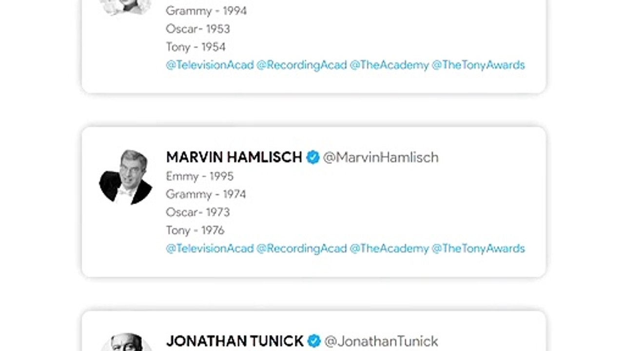 All` 17 EGOT Winners  (Emmy, Grammy, Oscar, Tony)_