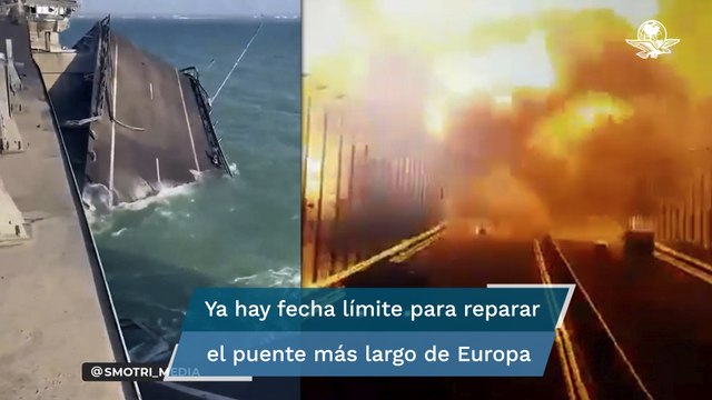 Rusia fija plazo para reparar el puente de Crimea tras ataque de Ucrania