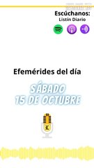 Efemérides Sábado 15 de octubre
