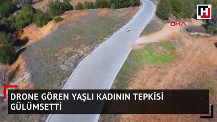 Drone gören yaşlı kadının tepkisi gülümsetti