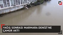 Yağış sonrası Marmara Denizi'ne çamur aktı