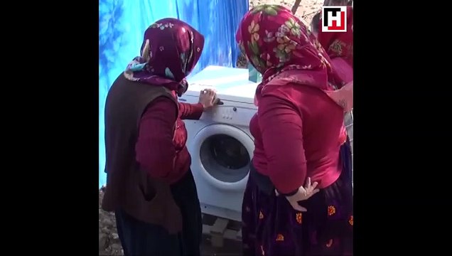 Yörük kadınları çamaşır makinesi ile tanıştı
