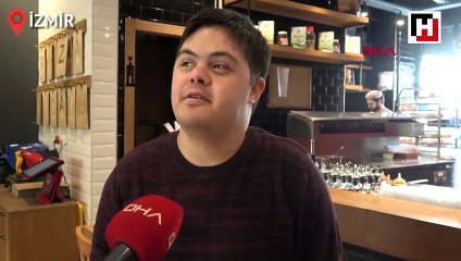 Down sendromlu garson pizza dükkanının 'Canı' oldu