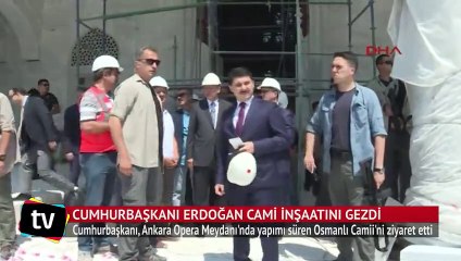 Cumhurbaşkanı cami inşaatını gezdi