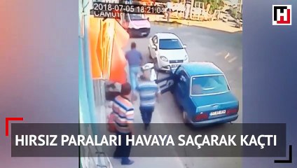 Çanakkale'de hırsız paraları havaya saçarak kaçtı