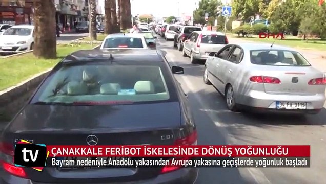 Çanakkale feribot iskelesinde dönüş yoğunluğu