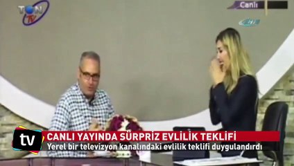 Canlı yayında sunucuya sürpriz evlilik teklifi