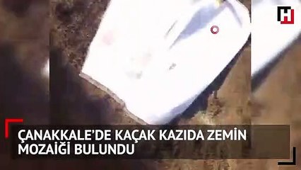 Çanakkale’de kaçak kazıda zemin mozaiği bulundu
