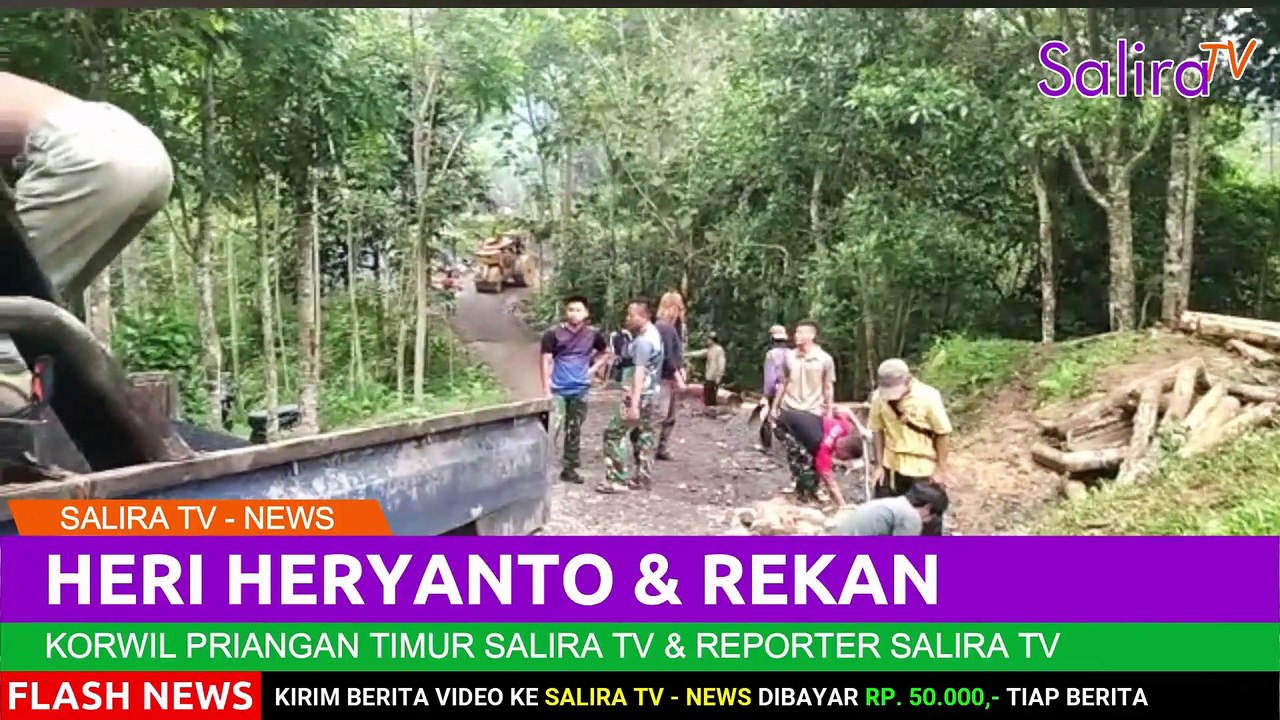 TNI Bersama Warga Perbaiki Jalan Rusak Cikadongdong Bojongasih Tasikmalaya