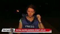 Muhabir yayına hazırlanırken roket atıldı
