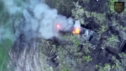 Download Video: Ukraine 63rd Mechanized Brigade, destroying a Russian armoured fighting vehicle with a Stugna-P ATGM