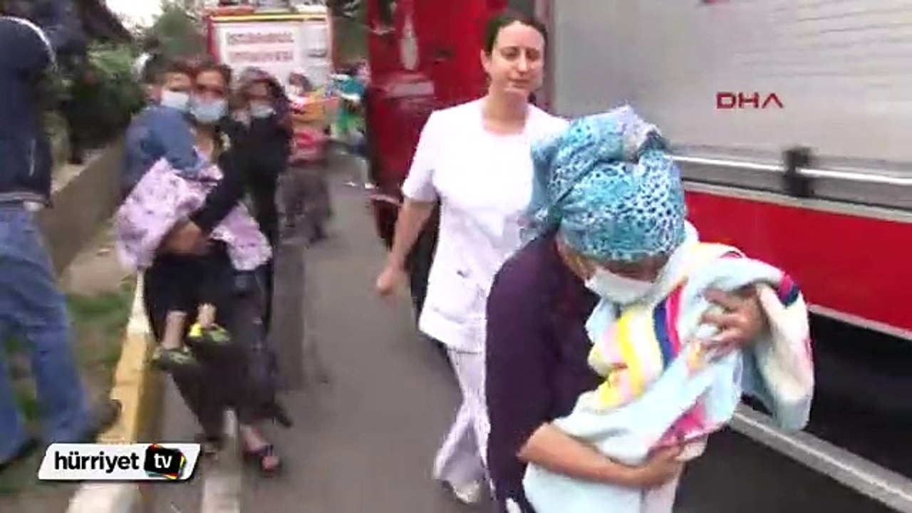 Çapa'daki yangında hastane içinden cep telefonu görüntüleri