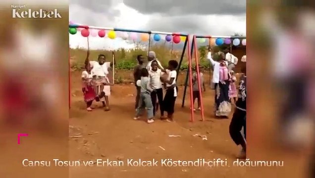 Cansu Tosun ve Erkan Kolçak Köstendil çifti, doğumunu bekledikleri bebekleri adına 23 Nisanda çocuk parkı açtılar