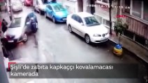 Şişli'de zabıta kapkaççı kovalamacası kamerada