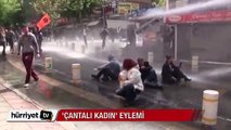 Ankara'da 'Çantalı kadın' eylemi