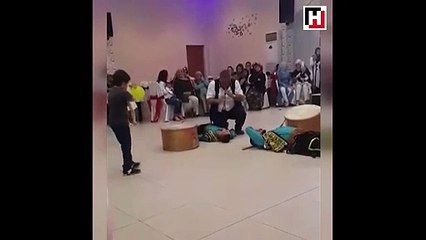 Davulcu şovu felaketle bitiyordu!