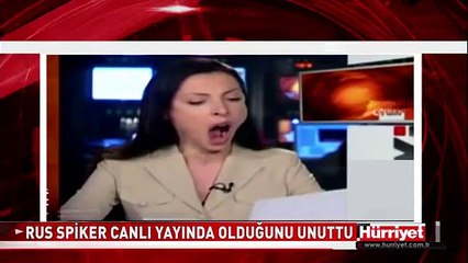 RUS SPİKER CANLI YAYINDA FENA YAKALANDI