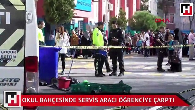 Okul bahçesinde servis aracı öğrenciye çarptı