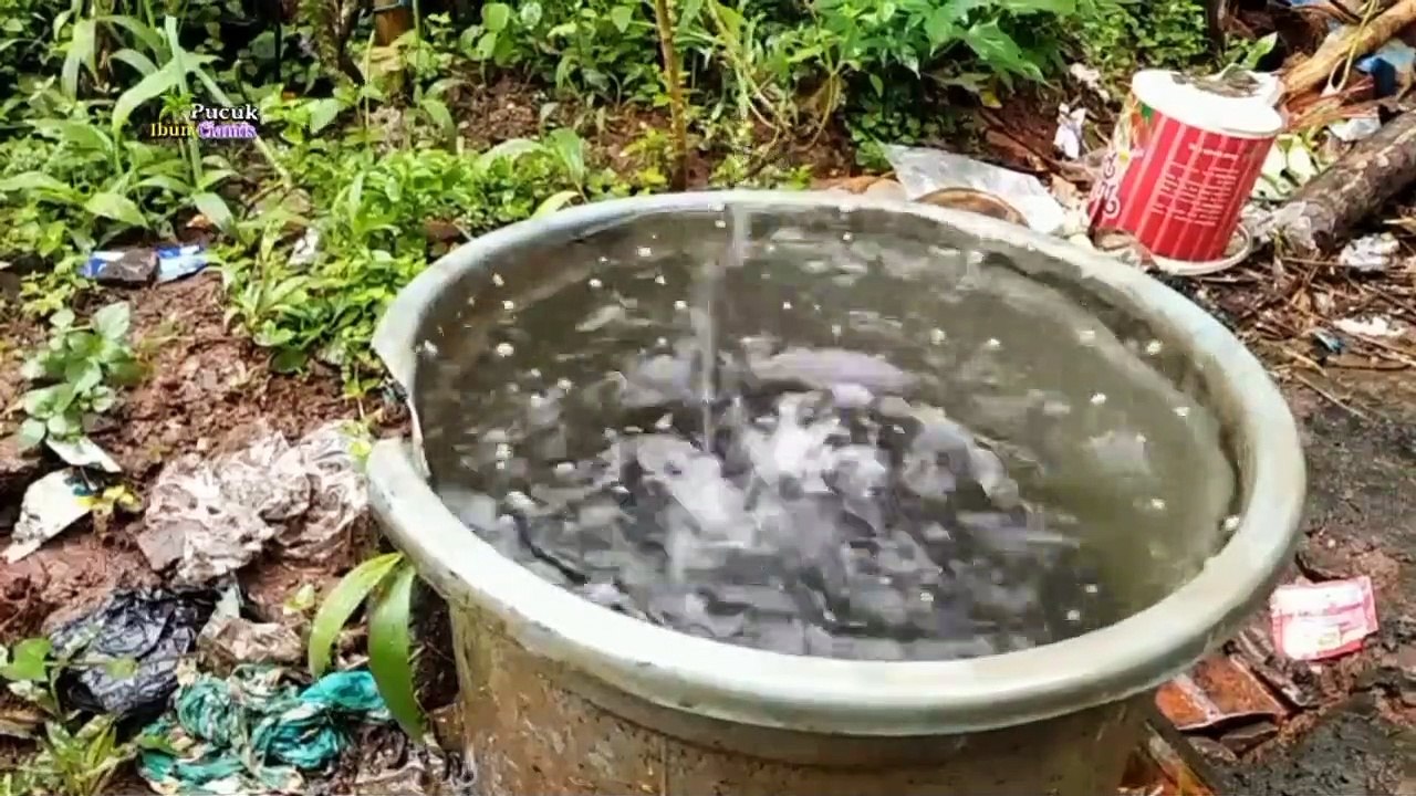 tiba tiba turun hujan deras di pedesaan lezat sekali menikmati makanan tradisional yang hampir punah