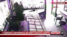 ÇARŞAFLI SOYGUNCULAR SERT KAYAYA ÇARPTI