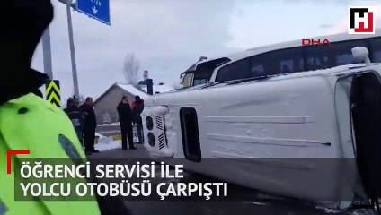 Öğrencisi servisi ile yolcu otobüsü çarpıştı: 18 öğrenci yaralı