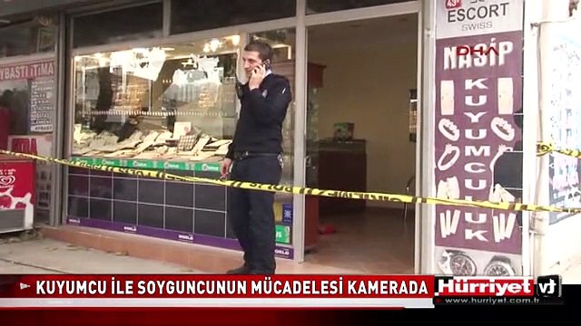 KUYUMCU İLE ÇARŞAFLI SOYGUNCUNUN MÜCADELESİ KAMERADA