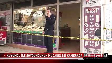 KUYUMCU İLE ÇARŞAFLI SOYGUNCUNUN MÜCADELESİ KAMERADA