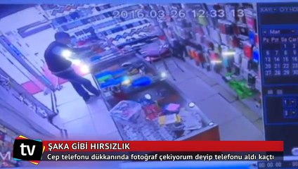 Telefonunu çaldığı iş yeri sahibinin fotoğrafını çekti