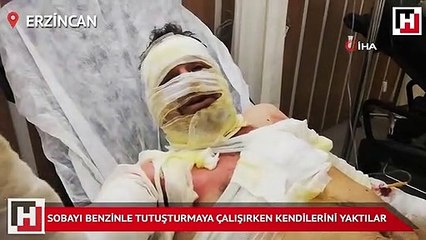 Sobayı benzinle tutuşturmaya çalışırken kendilerini yaktılar