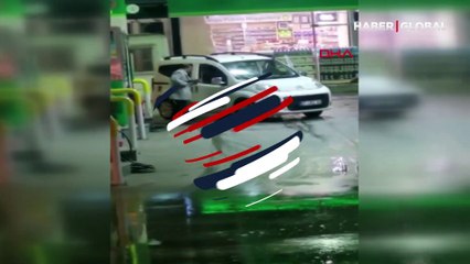 Akaryakıt istasyonunda pompalı dehşeti! O anlar kamerada