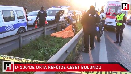 D-100'de orta refüjde ceset bulundu