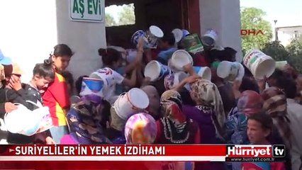 CEYLANPINAR'DA SURİYELİLER'İN YEMEK İZDİHAMI